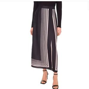 Halogen Black Geometric Crossover Satin Maxi Skirt